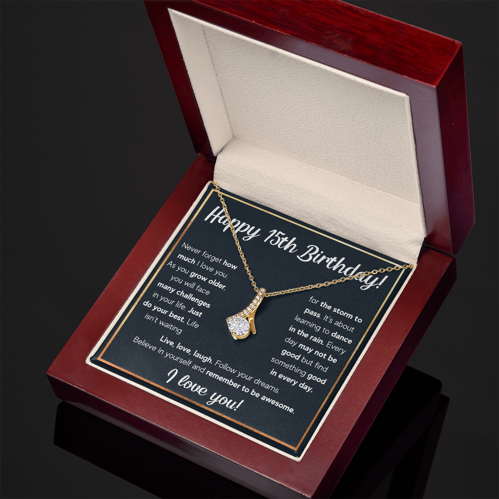 HAPPY 15TH BIRTHDAY RAIN ALLURING NECKLACE GIFT SET