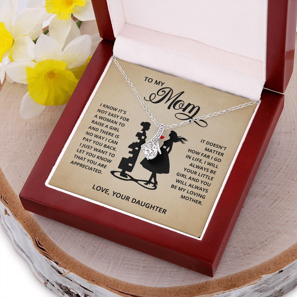 TO MY MOM LITTLE GIRL ALLURING BEAUTY NECKLACE GIFT SET