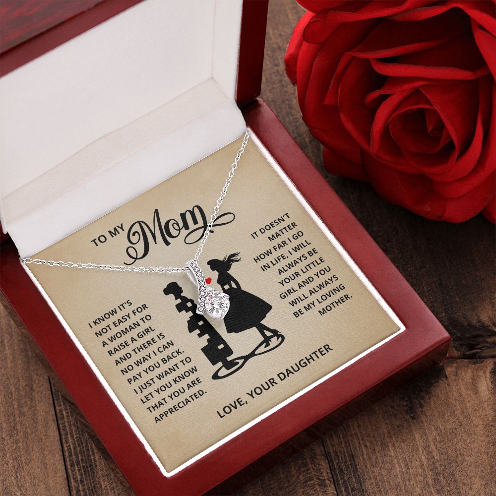 TO MY MOM LITTLE GIRL ALLURING BEAUTY NECKLACE GIFT SET
