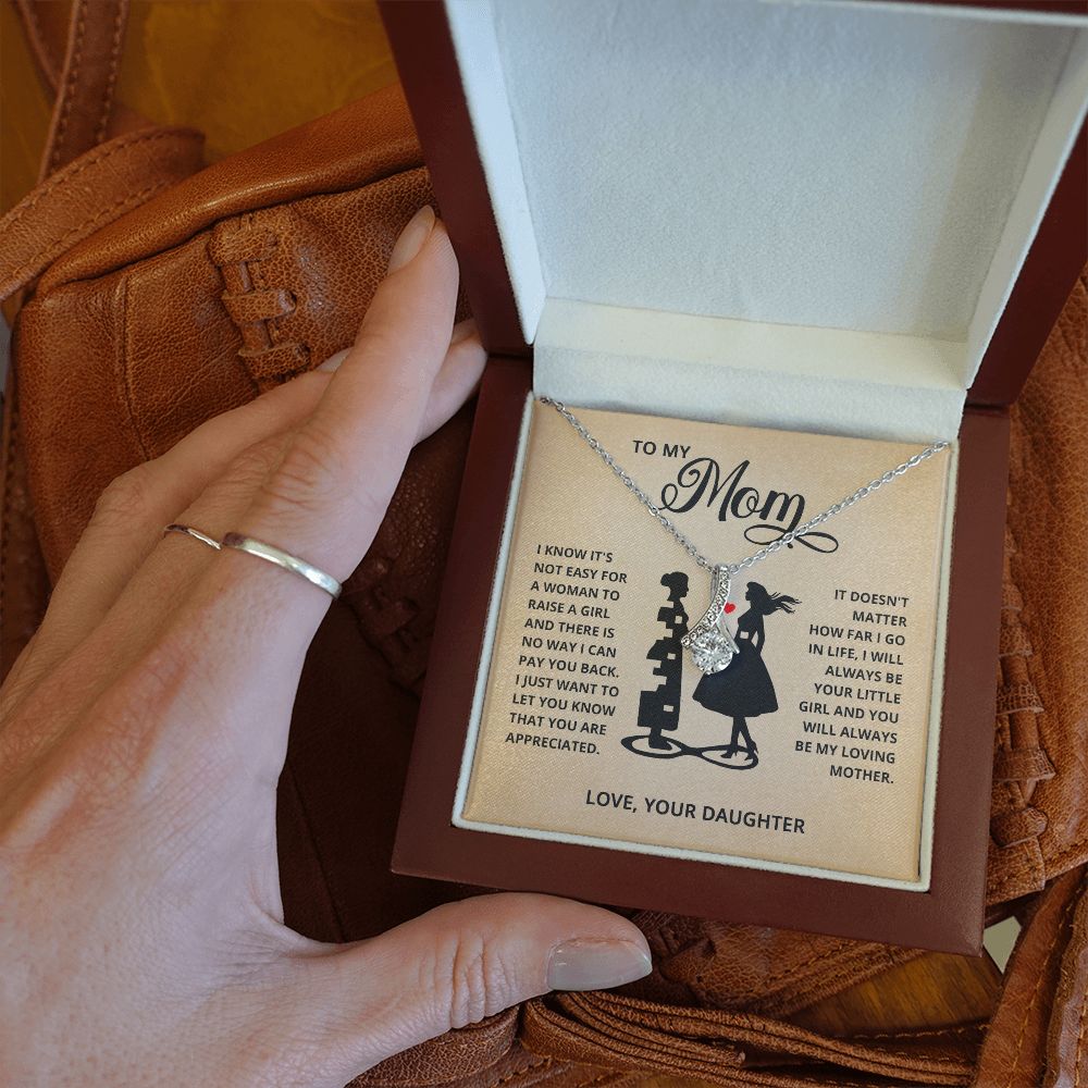 TO MY MOM LITTLE GIRL ALLURING BEAUTY NECKLACE GIFT SET