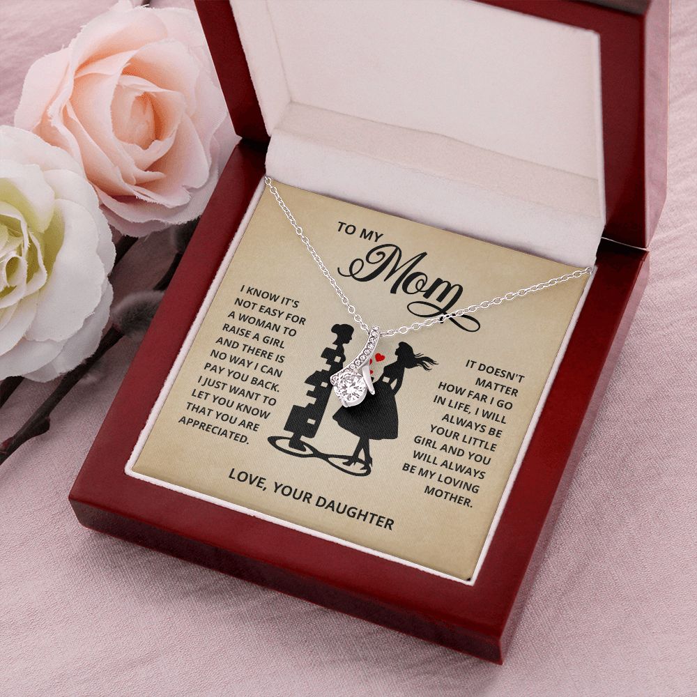 TO MY MOM LITTLE GIRL ALLURING BEAUTY NECKLACE GIFT SET