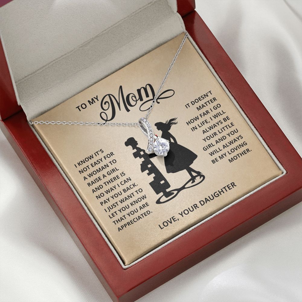 TO MY MOM LITTLE GIRL ALLURING BEAUTY NECKLACE GIFT SET