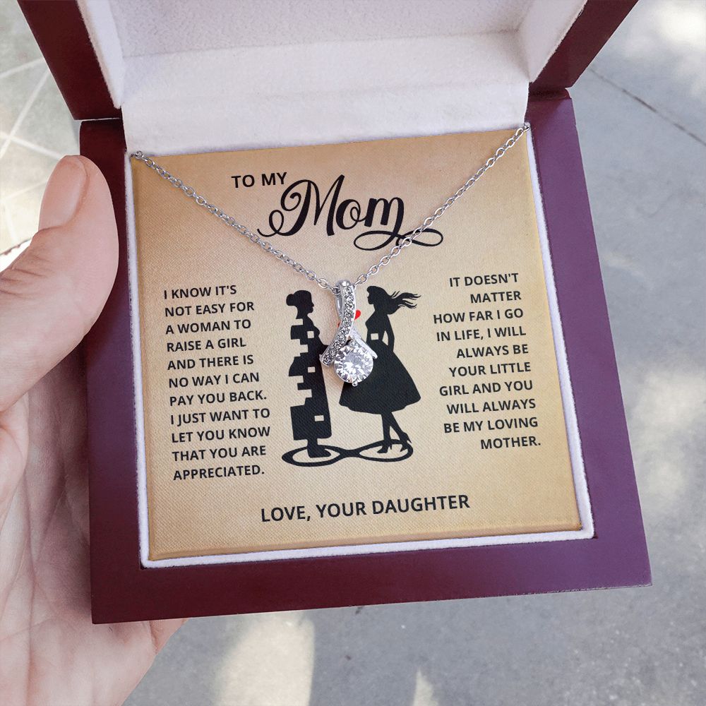 TO MY MOM LITTLE GIRL ALLURING BEAUTY NECKLACE GIFT SET