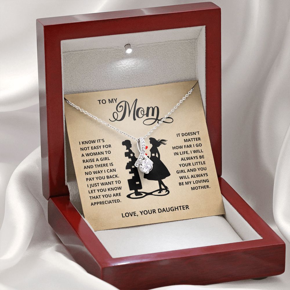 TO MY MOM LITTLE GIRL ALLURING BEAUTY NECKLACE GIFT SET
