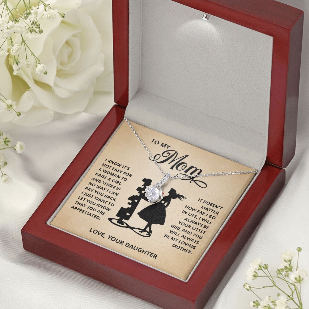 TO MY MOM LITTLE GIRL ALLURING BEAUTY NECKLACE GIFT SET