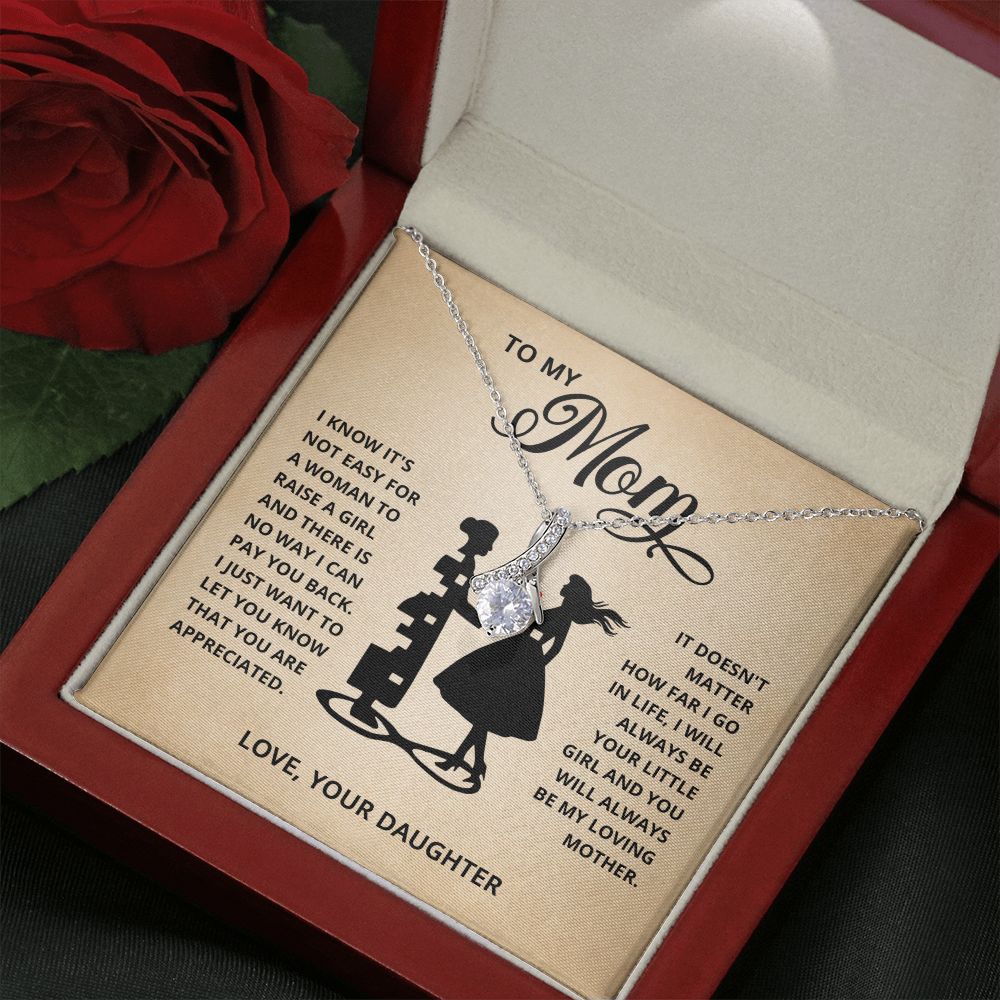 TO MY MOM LITTLE GIRL ALLURING BEAUTY NECKLACE GIFT SET