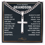 TO MY DEAREST GRANDSON CHAPTERS CROSS CHAIN GIFT SET