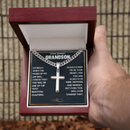 TO MY DEAREST GRANDSON CHAPTERS CROSS CHAIN GIFT SET