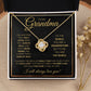TO MY GRANDMA NEVER ENDING GOLD LOVE KNOT NECKLACE GIFT SET