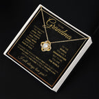 TO MY GRANDMA NEVER ENDING GOLD LOVE KNOT NECKLACE GIFT SET