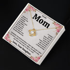 TO MY MOM FROM DAUGHTER SQUEEZED LOVE KNOT NECKLACE GIFT SET