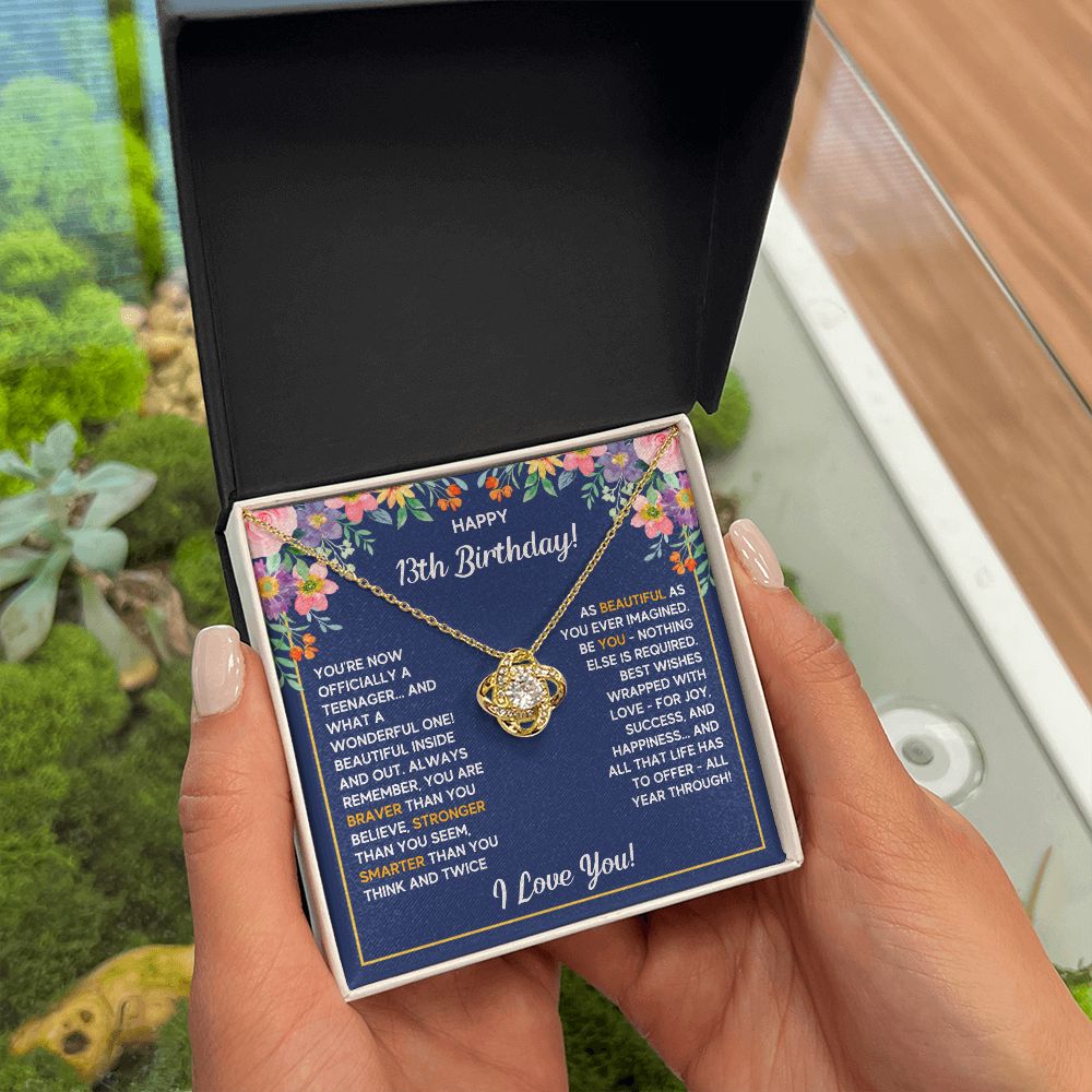 13TH WRAPPED LOVE KNOT NECKLACE GIFT SET