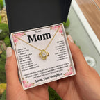 TO MY MOM FROM DAUGHTER SQUEEZED LOVE KNOT NECKLACE GIFT SET