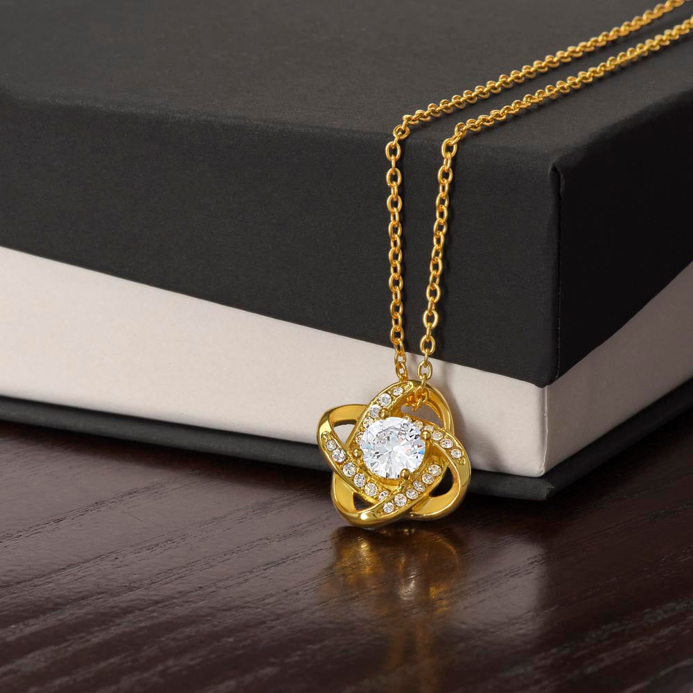 TO MY MOM LITTLE BOY BLACK LOVE KNOT NECKLACE GIFT SET