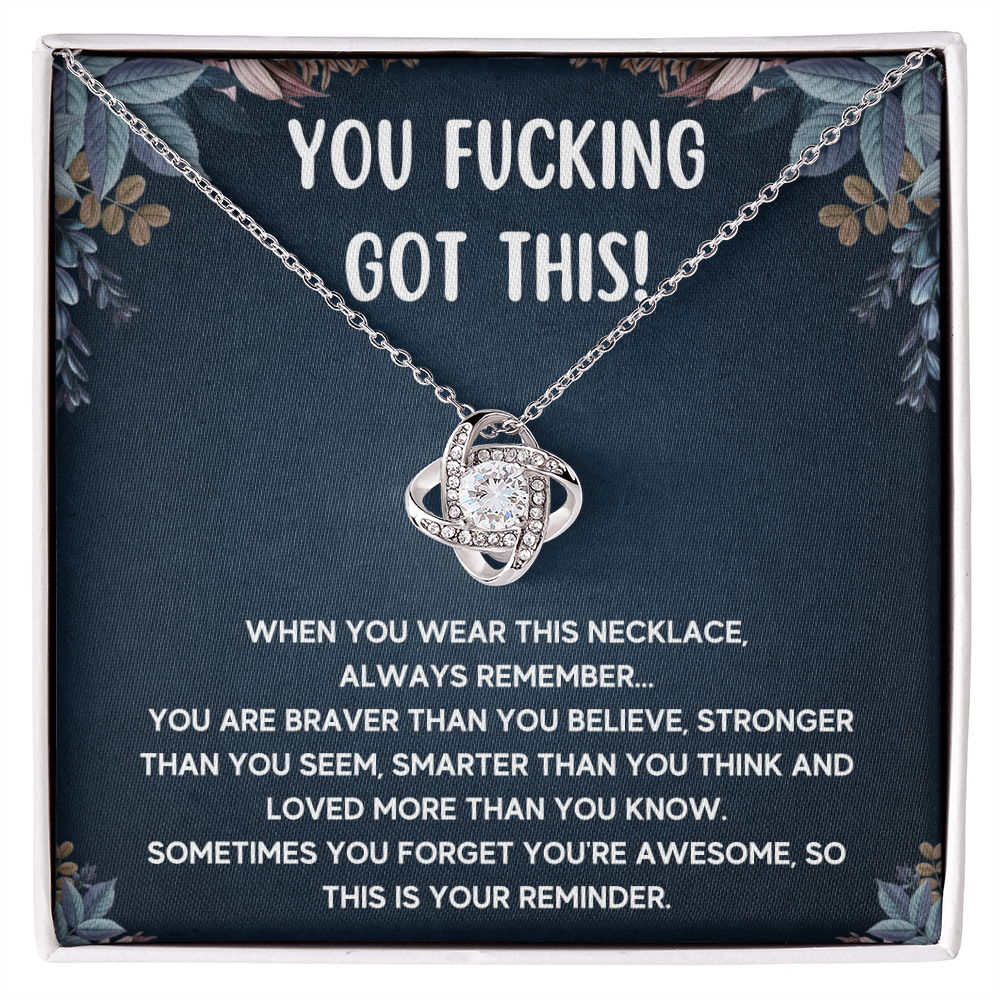 ENCOURAGEMENT BRAVER LOVE KNOT NECKLACE GIFT SET