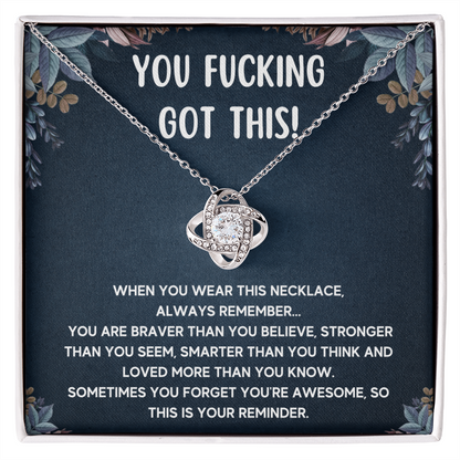 ENCOURAGEMENT BRAVER LOVE KNOT NECKLACE GIFT SET