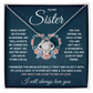 TO MY SISTER SQUEEZED LOVE KNOT NECKLACE GIFT SET