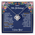 13TH WRAPPED LOVE KNOT NECKLACE GIFT SET