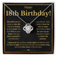 18TH BIRTHDAY SQUEEZED LOVE KNOT NECKLACE GIFT SET