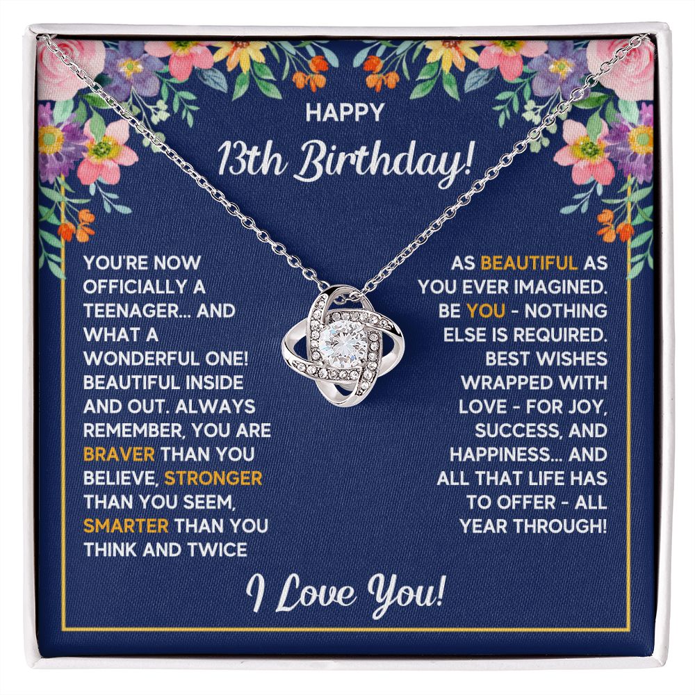 13TH WRAPPED LOVE KNOT NECKLACE GIFT SET