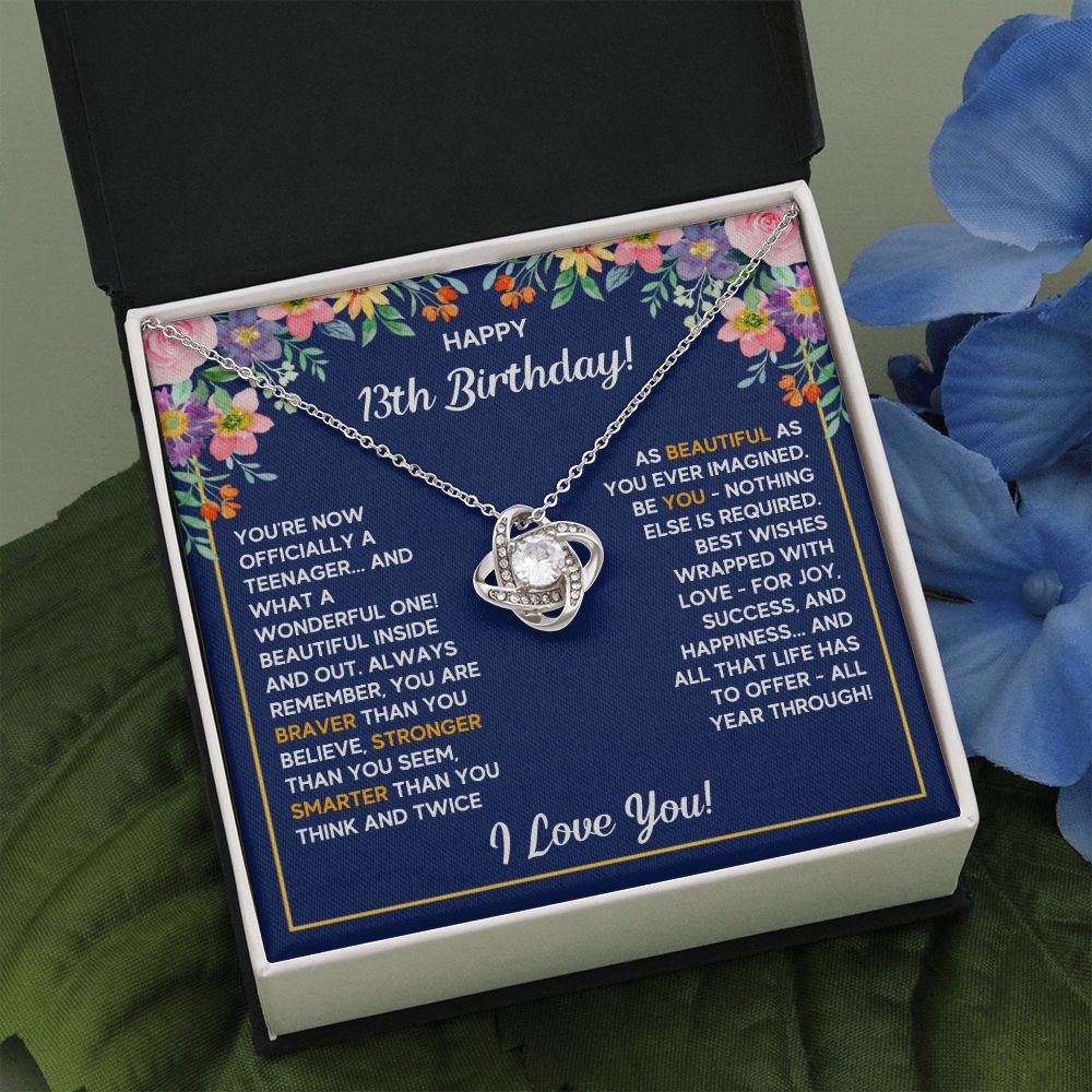 13TH WRAPPED LOVE KNOT NECKLACE GIFT SET