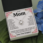 TO MY MOM FROM DAUGHTER SQUEEZED LOVE KNOT NECKLACE GIFT SET