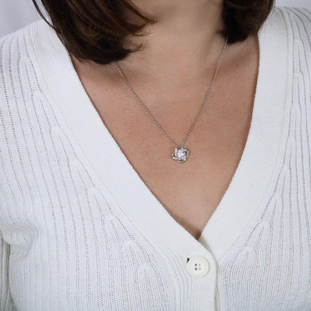 HAPPY 15TH BIRTHDAY WRAPPED LOVE KNOT NECKLACE