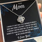 TO MY MOM LITTLE BOY BLACK LOVE KNOT NECKLACE GIFT SET