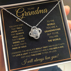 TO MY GRANDMA NEVER ENDING GOLD LOVE KNOT NECKLACE GIFT SET