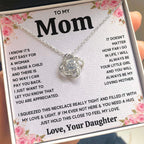 TO MY MOM FROM DAUGHTER SQUEEZED LOVE KNOT NECKLACE GIFT SET