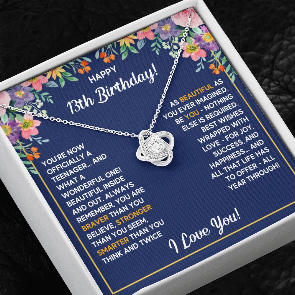 13TH WRAPPED LOVE KNOT NECKLACE GIFT SET