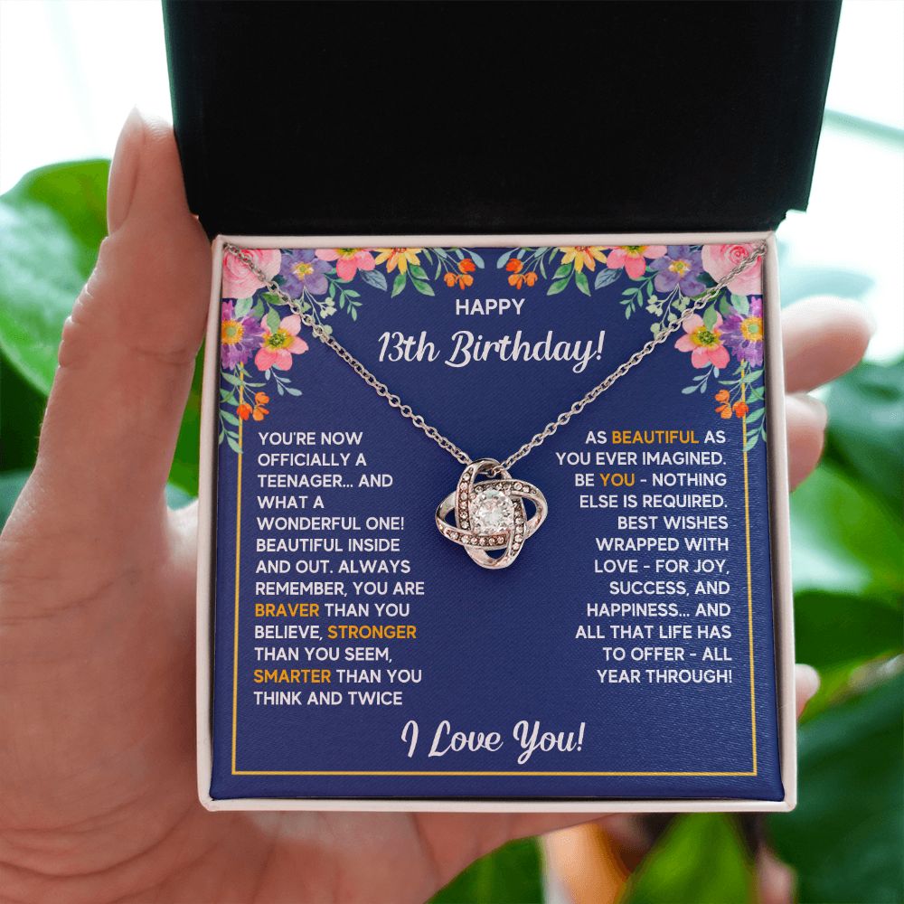 13TH WRAPPED LOVE KNOT NECKLACE GIFT SET