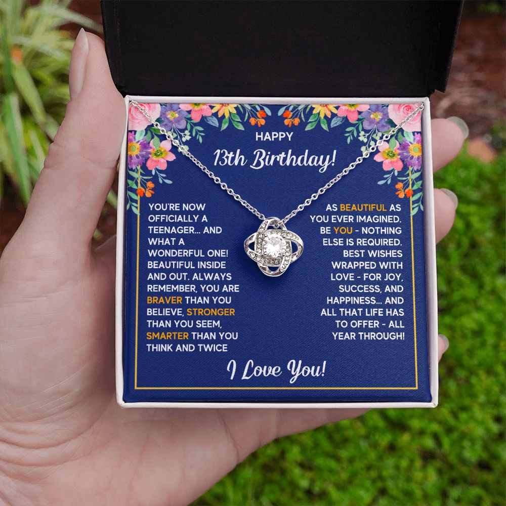 13TH WRAPPED LOVE KNOT NECKLACE GIFT SET