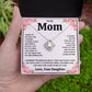 TO MY MOM FROM DAUGHTER SQUEEZED LOVE KNOT NECKLACE GIFT SET