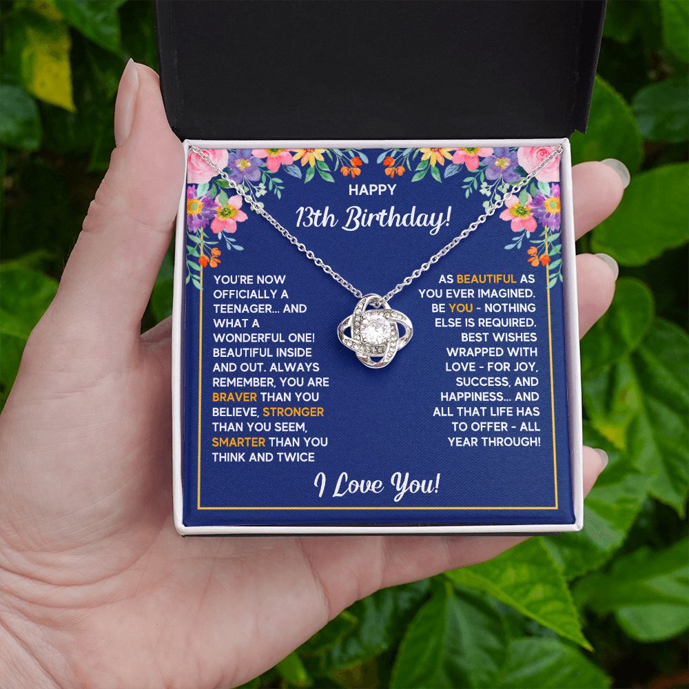 13TH WRAPPED LOVE KNOT NECKLACE GIFT SET