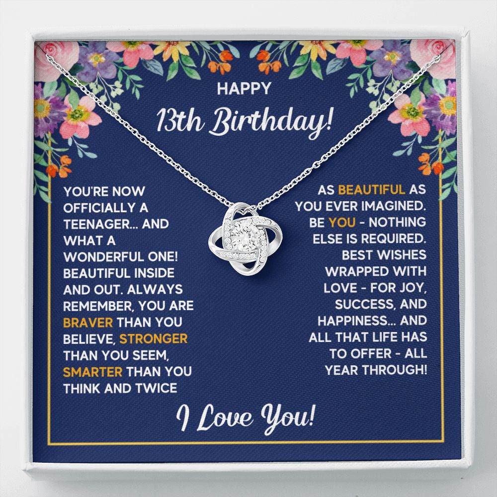 13TH WRAPPED LOVE KNOT NECKLACE GIFT SET