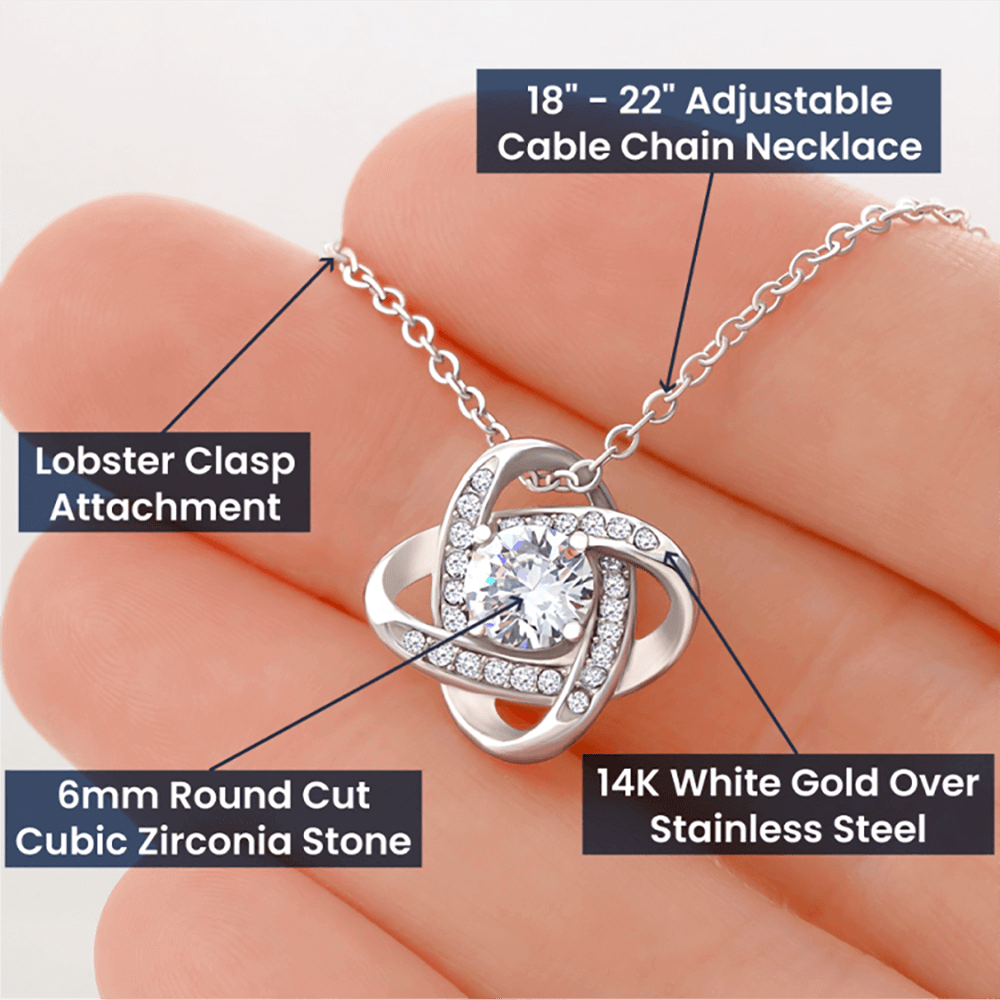 TO MY MOM LITTLE BOY BLACK LOVE KNOT NECKLACE GIFT SET