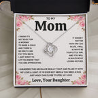 TO MY MOM FROM DAUGHTER SQUEEZED LOVE KNOT NECKLACE GIFT SET