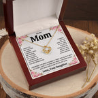 TO MY MOM FROM DAUGHTER SQUEEZED LOVE KNOT NECKLACE GIFT SET