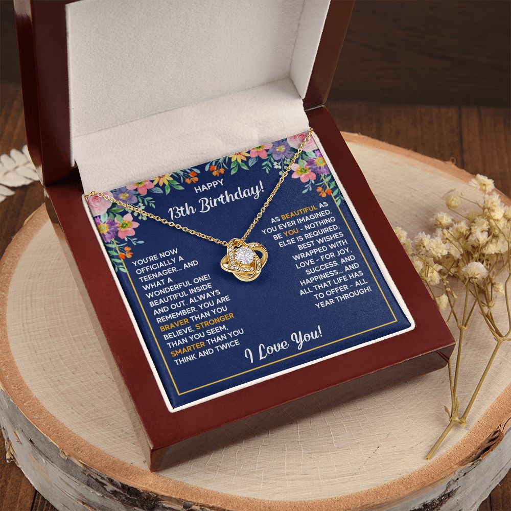 13TH WRAPPED LOVE KNOT NECKLACE GIFT SET