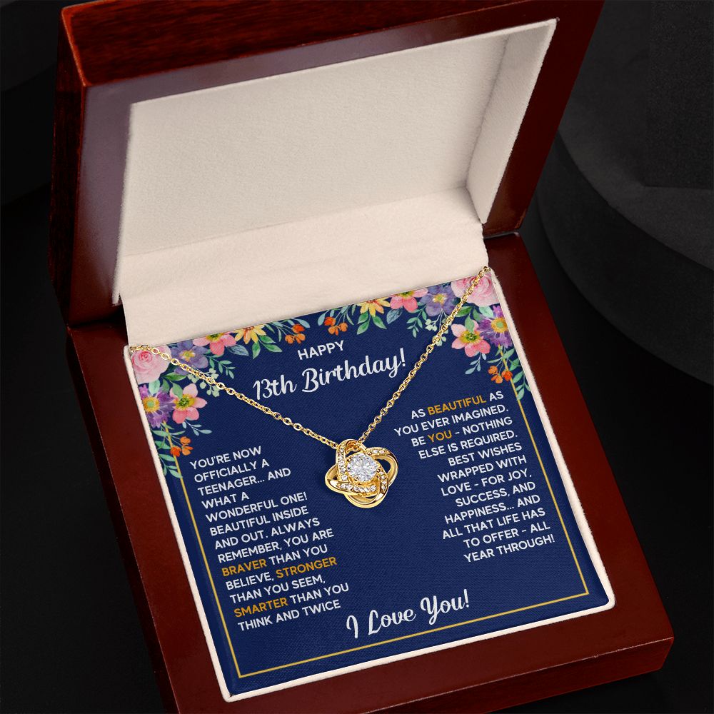 13TH WRAPPED LOVE KNOT NECKLACE GIFT SET