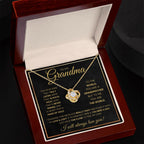TO MY GRANDMA NEVER ENDING GOLD LOVE KNOT NECKLACE GIFT SET