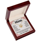 TO MY MOM FROM DAUGHTER SQUEEZED LOVE KNOT NECKLACE GIFT SET