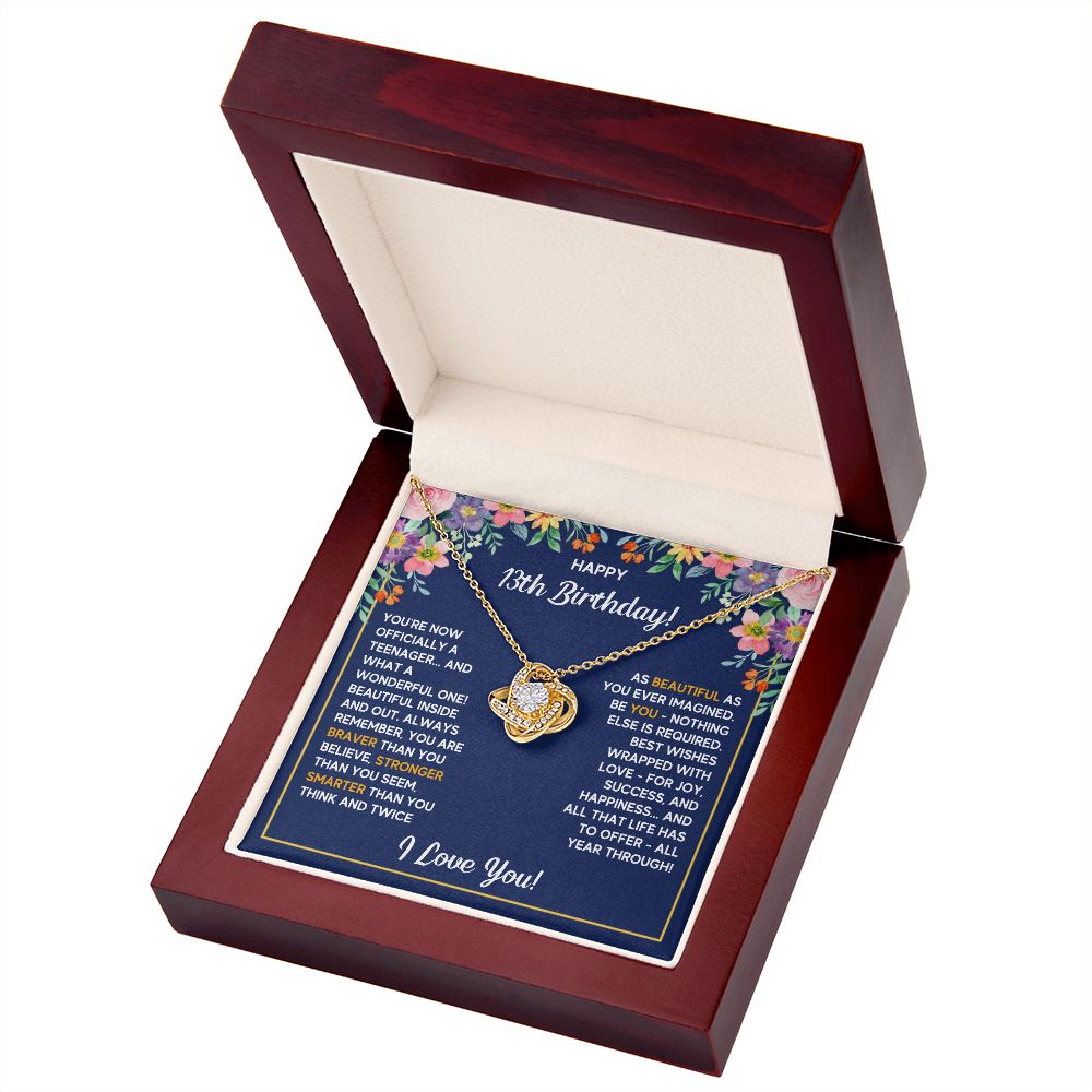 13TH WRAPPED LOVE KNOT NECKLACE GIFT SET