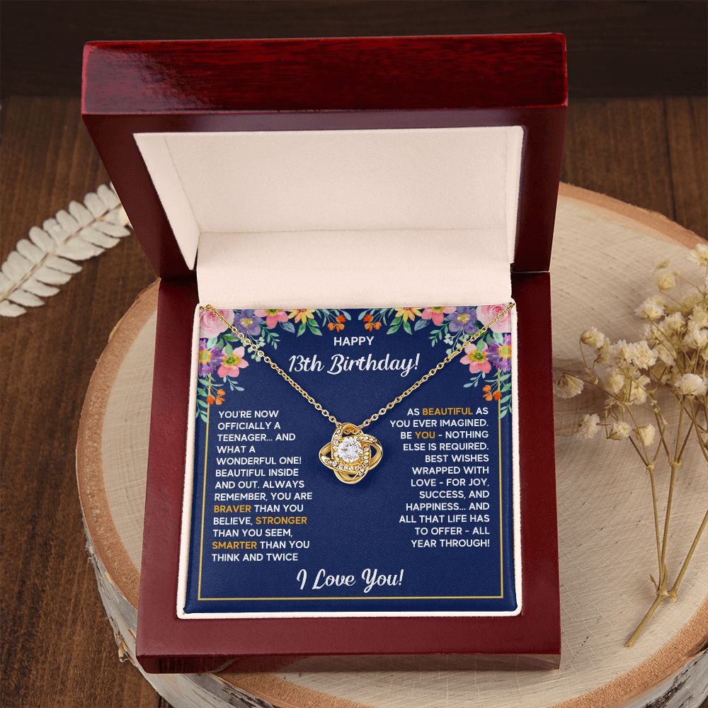 13TH WRAPPED LOVE KNOT NECKLACE GIFT SET