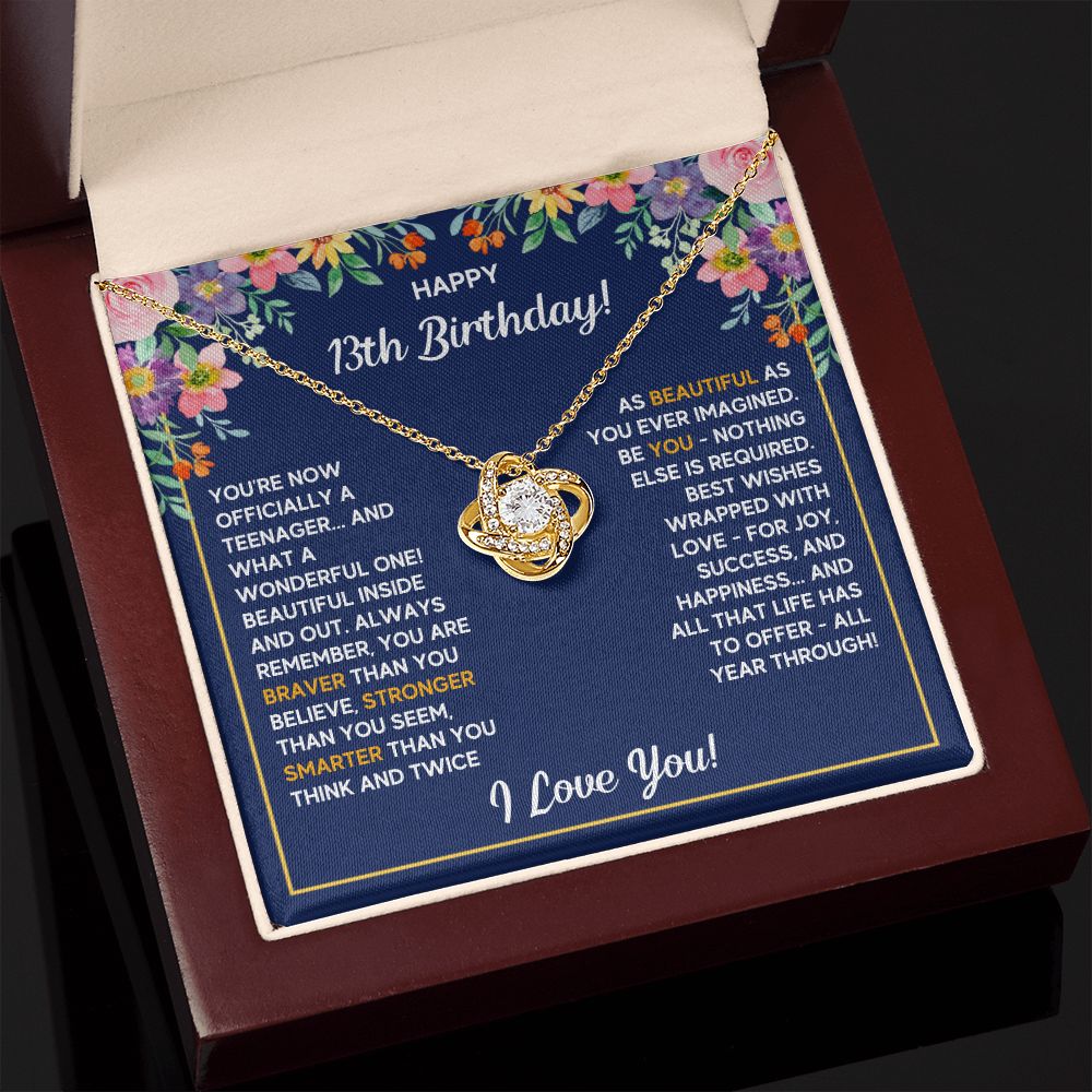 13TH WRAPPED LOVE KNOT NECKLACE GIFT SET