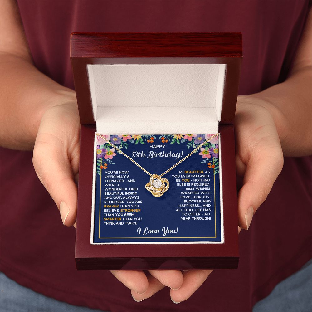 13TH WRAPPED LOVE KNOT NECKLACE GIFT SET