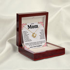 TO MY MOM FROM DAUGHTER SQUEEZED LOVE KNOT NECKLACE GIFT SET