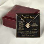 TO MY GRANDMA NEVER ENDING GOLD LOVE KNOT NECKLACE GIFT SET