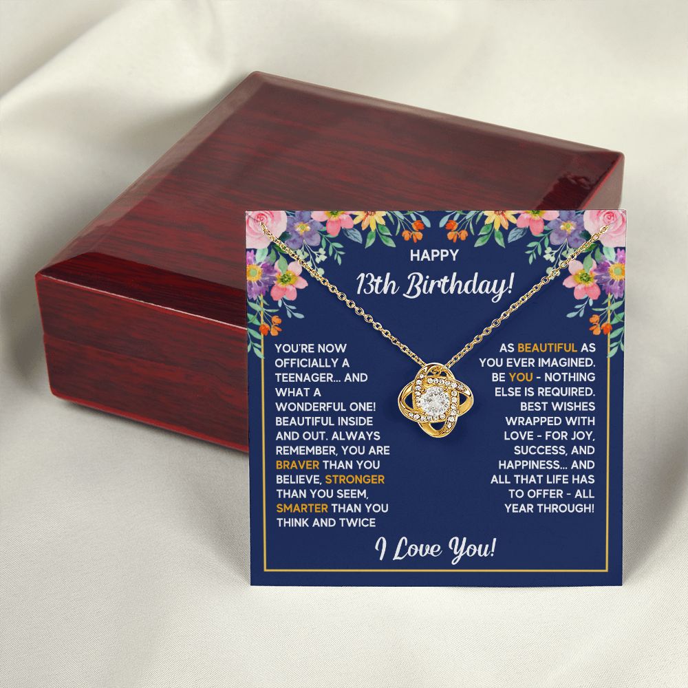 13TH WRAPPED LOVE KNOT NECKLACE GIFT SET